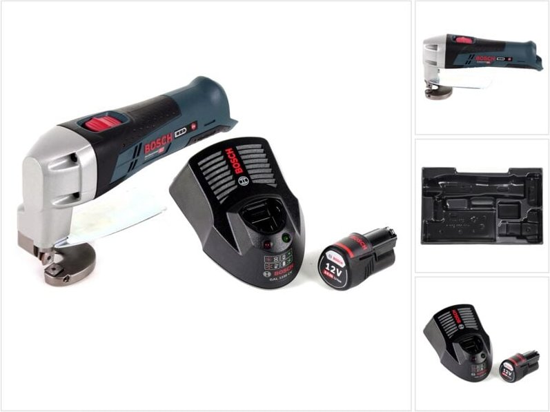 Bosch gsc 12 V-13 Akku Blechschere L-Boxx ready + 1x Akku 3,0Ah + Ladegerät