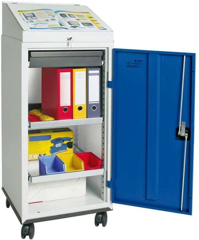 Stumpf - Werkzeugschrankset m.Pultaufsatz H1310xB500xT500mm lichtgrau/blau