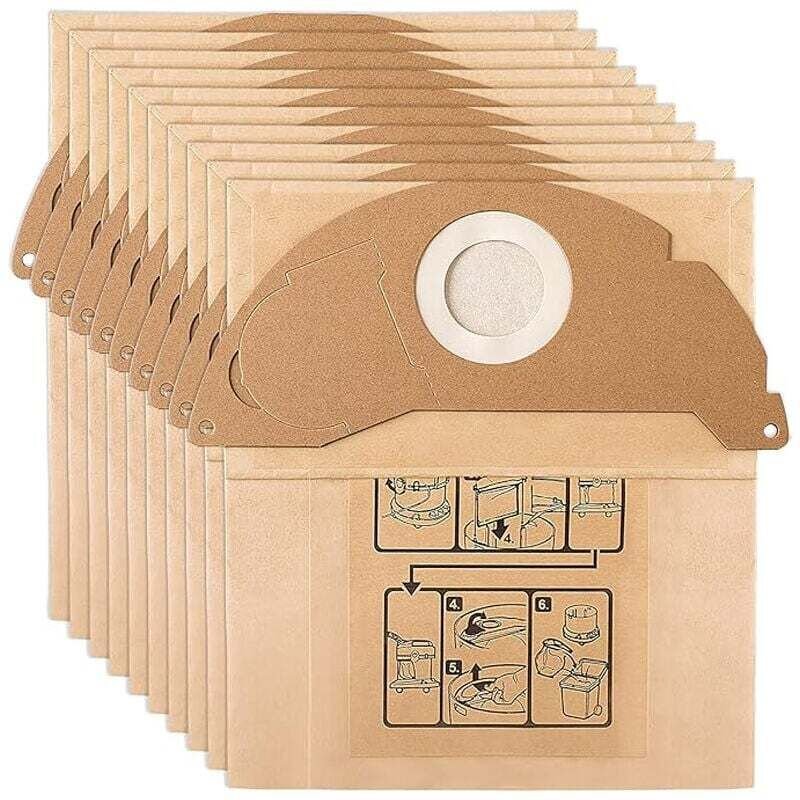 10 Staubsaugerbeutel für Kärcher WD2 MV2 6.904-322.0 wd 2.200 WD2250 A2004 A2054 A2099 - RWSac für Staubsauger