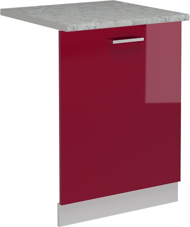 Vicco - Geschirrspülblende R-Line, Bordeaux Hochglanz, 60 cm , ap Marmor