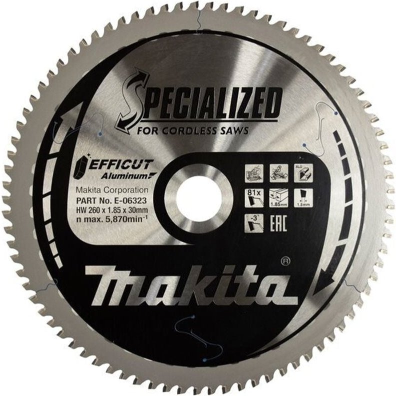 Sägeblatt efficut 260x1,5x30, 81Z Aluminium - Makita