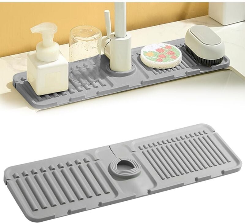 Thumbnail - Küchenspüle-Wasserhahn-Pad, Wasserhahn-Schutz, Abflusspolster, Silikon-Wasserhahngriff-Tropfer für Küchen- und Badezimme...
