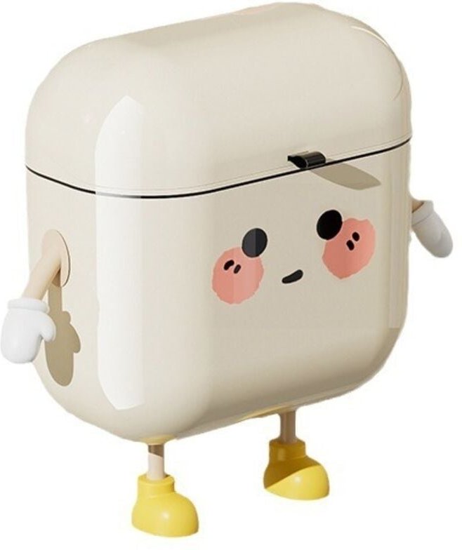 Badezimmer-Mülleimer, schlagfreier, wasserdichter, wandmontierter Mülleimer, Käseweiß - 9 l