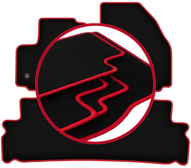 CARLUX-RED Autofußmatten für: Ford Galaxy MK2 Minivan (2012-2015)