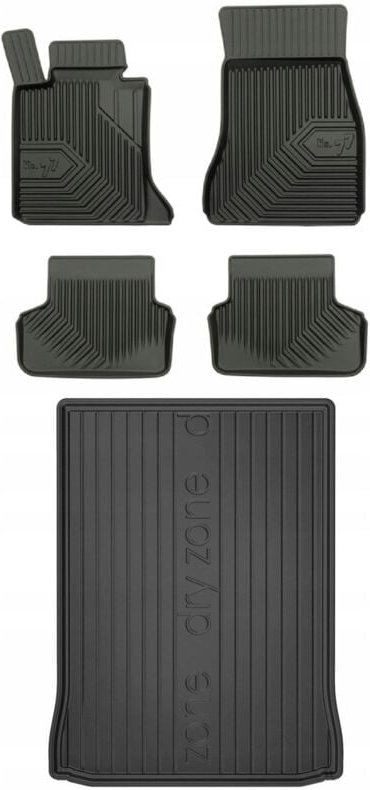 SET 77 Gummifußmatten und Fußmatten BMW 5er G30 Limousine 2016-