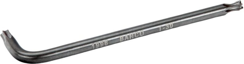 Bahco Langer TORX-Winkelschraubendreher, mit Kugelkopf, phosphatiert, T30 x 114 mm