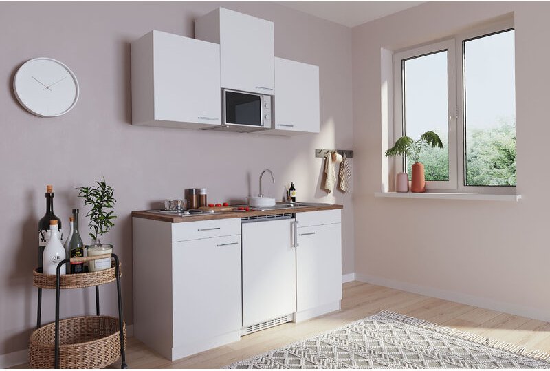 Küche Miniküche Singleküche Küchenzeile Pantry Weiß Luis 150 cm Respekta