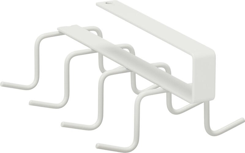 3 x Haken Schrankeinsatz, 8 Haken, Metall, ohne Bohren, Hakenleiste Kleiderschrank, Regal, HBT 6,5x10x18 cm, weiß