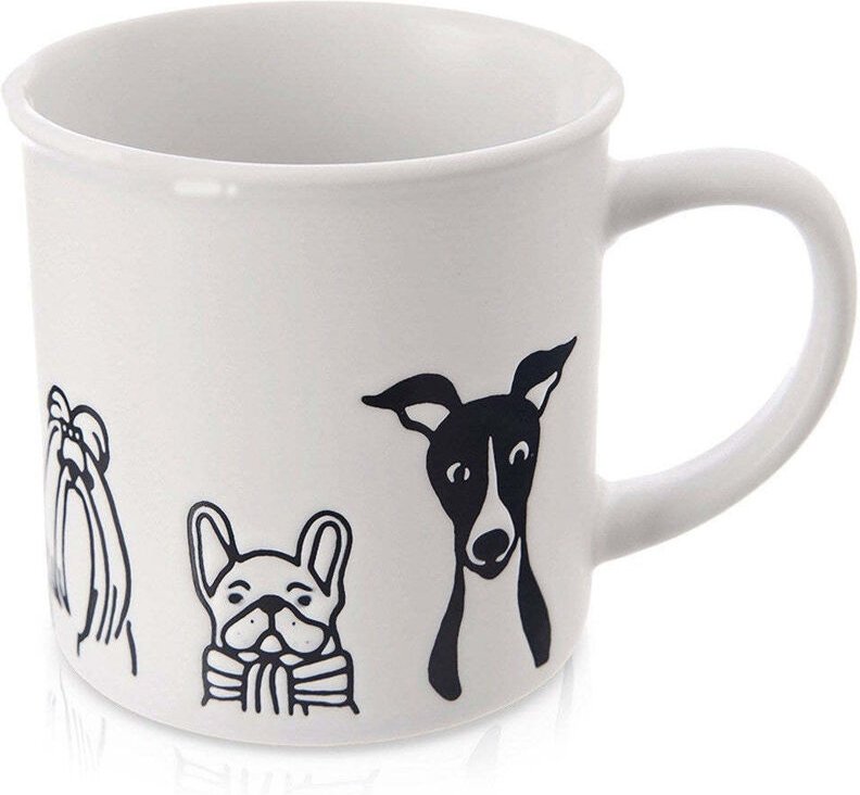 Keramikbecher weiße Hunde 500 ml