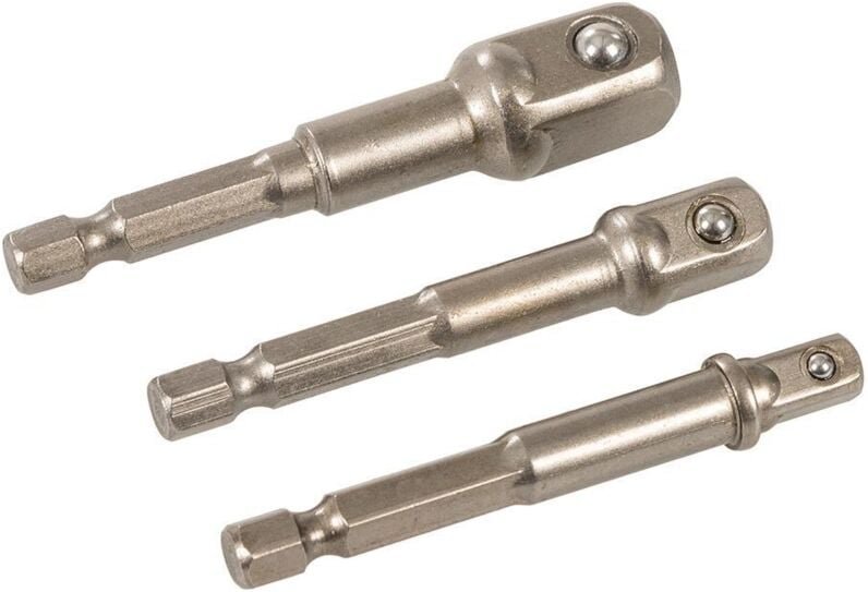 Stecknussadapter, 3-tlg. Satz 1/4, 3/8 u. 1/2 Zoll