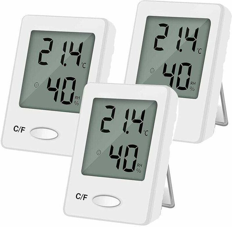 3PCS LCD-Thermometer Hygrometer, digitales Temperatur- und Feuchtigkeitsmessgerät für den Innenbereich, hochpräzise, tra...