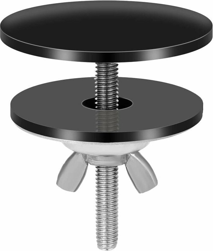 CHOYCLIT Schwarze Wasserhahn-Lochabdeckung, 5 cm Edelstahl-Wasserhahn-Lochabdeckung, Spülbecken-Lochabdeckung, wasserdic...