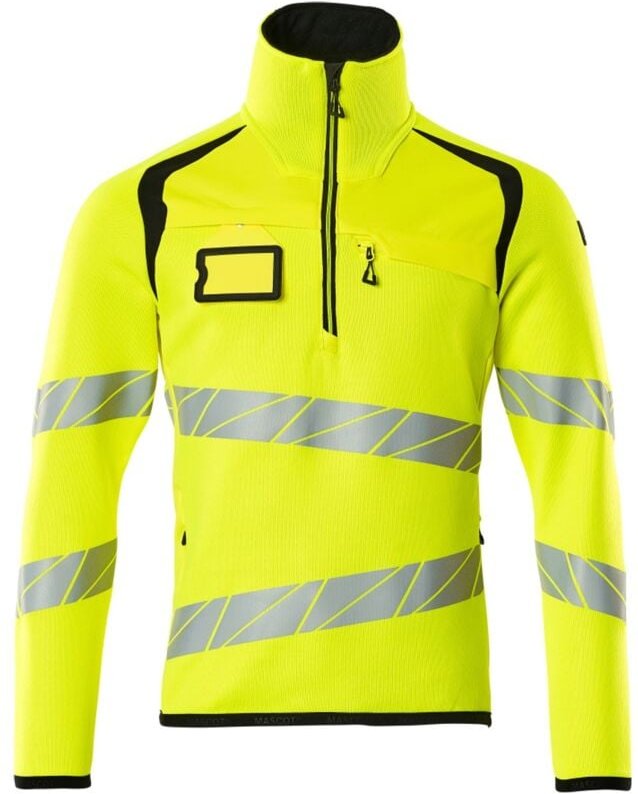 Strickpullover mit kurzem Reißverschluss l hi-vis gelb/schwarz - Mascot