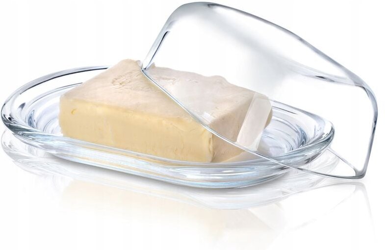 KADAX Butterdose aus Glas, hochwertige, klassische Butterschale, transparent