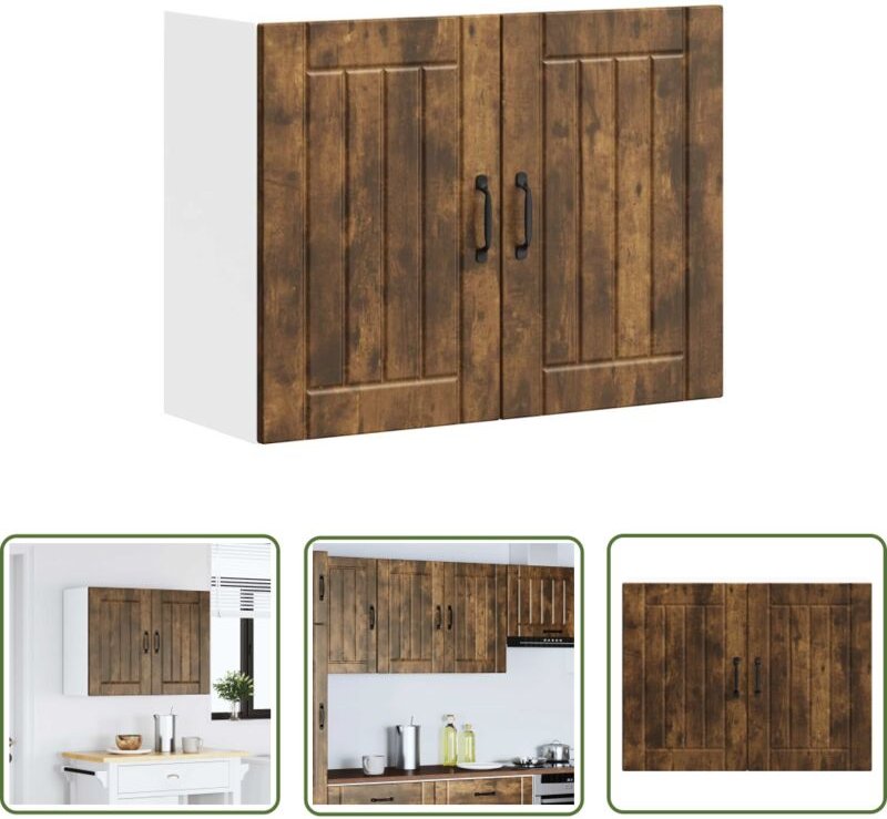 The Living Store - vidaXL Küchen-Hängeschrank Lucca Räuchereiche Holzwerkstoff