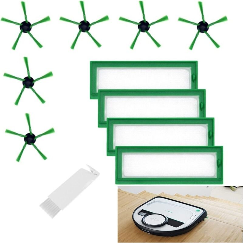 11 Teile Ersatzteile Set Für iRobot Roomba, Inklusive 1 Gummi-Bürste, 6 Kantenreinigungsbürsten Und 4 Hochleistungsfilte...