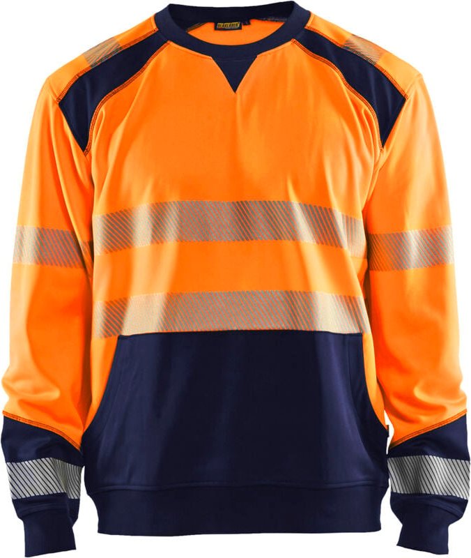 Hochsichtbarer Arbeitssweat 3541 - Neonorange/Navy XXL
