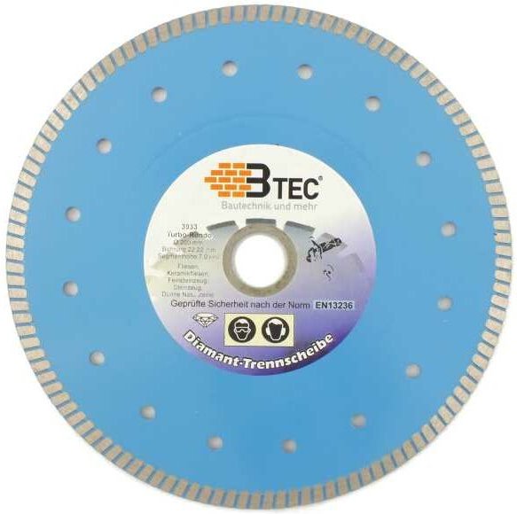 Btec - Diamanttrennscheibe turbo rondo fliese extra dünn ø 125 mm x 1,2 Bohrung 22,22 mm