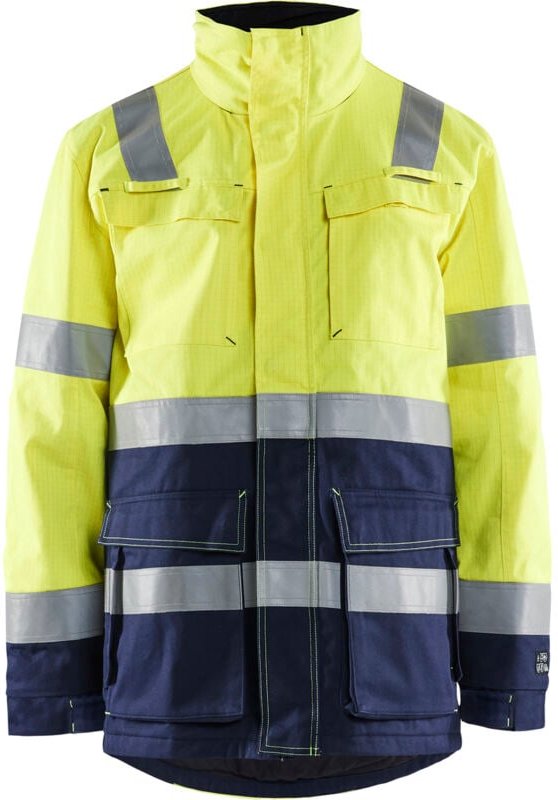 Arbeitsparka Winter flame retardant 4467 - Neon Gelb / Marine XS