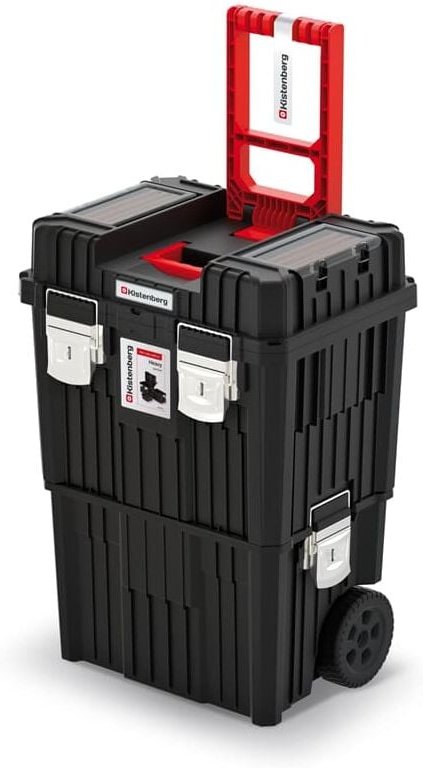 2 in 1 Werkzeugtrolley Werkstattkoffer Werkzeugkiste Box leer 3 tlg., Version: khvwm, 450 x 360 x 640 - Kistenberg