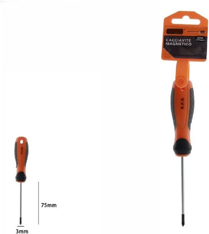 Trade Shop Traesio - Trade Shop - magnetischer schraubendreher kreuzspitze 3X75MM ergonomischer griff 07436 -