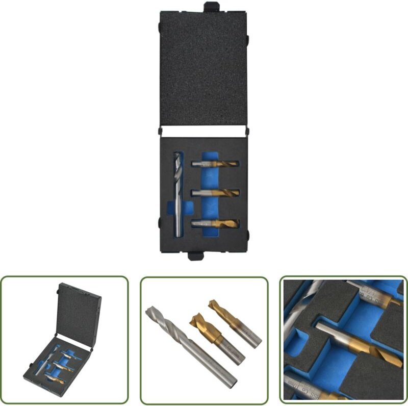 The Living Store - 4-tlg. Schweißpunktbohrer-Set hss - Schweißpunktbohrer - Bohrsatz - hss Bohrer - Metallbohrer - Werkz...