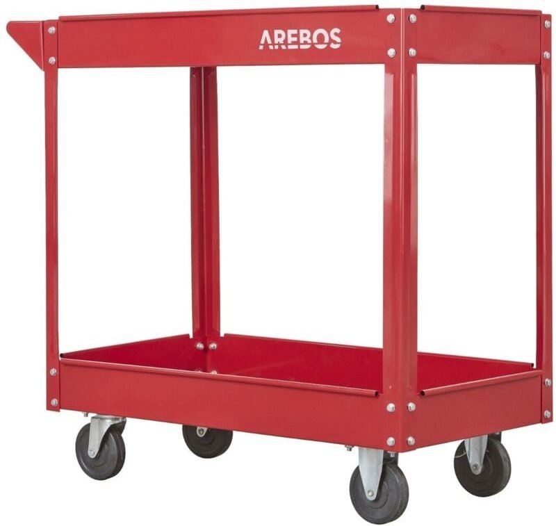Arebos - 2 Werkstattwagen Montagewagen Multifunktionaler Rollwagen mit 2 Etagen