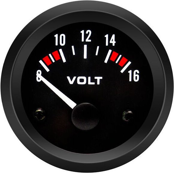 Voltmeter Voltmeter BX100007 52 mm/2 Zoll Voltmeter Gauge (8–16 V) Auto-Voltmeter-Messgerät + Gorgeri Universal 12 V Vol...