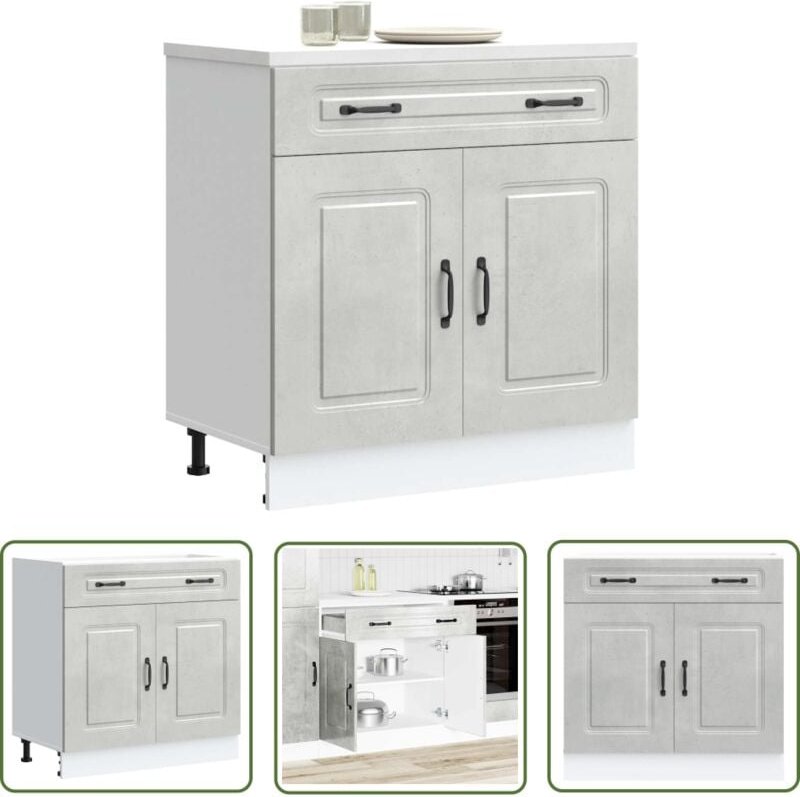 The Living Store - vidaXL Küchenunterschrank Kalmar Betongrau Holzwerkstoff