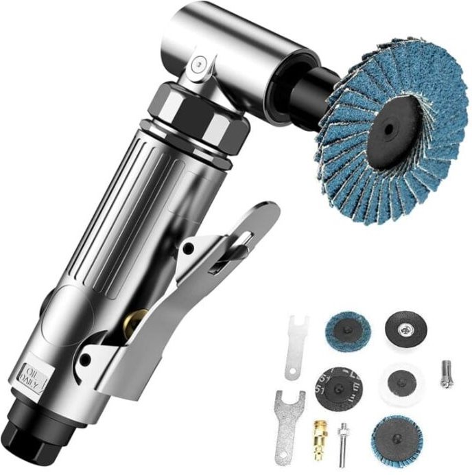 Pneumatischer Winkelschleifer von Rosvola 1/4 Zoll, 90 psi (6,35 bar), 20.000 U/min, zum Vorbereiten von Schweißflächen,...
