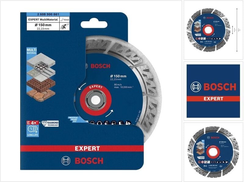 Expert MultiMaterial Diamant Trennscheibe 150 x 22,23 mm 1 Stk. ( 2608900661 ) Long Life - Bosch