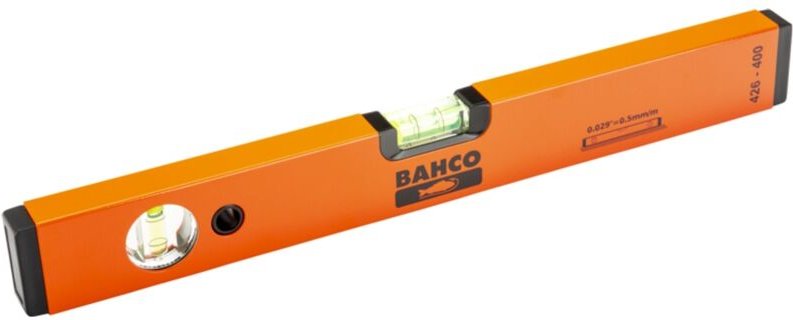 Rechteckige Wasserwaage aus eloxiertem Aluminium, zwei Libellen, 600 mm - Bahco