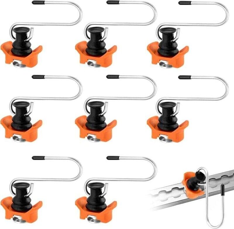Lot de 8 crochets pour rail d'arrimage : accessoires de rail d'arrimage en métal, raccord de rail d'avion pour objets ju...