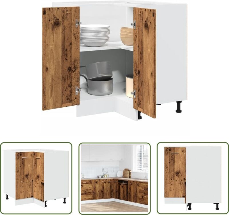 The Living Store - vidaXL Küchenschrank Altholz-Optik 75,5x75,5x81,5 cm Holzwerkstoff