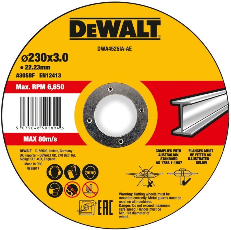 Thumbnail - High Performance Trennscheibe 230x3x22,23mm Metall Typ 42 (gekröpft) DWA4525IA-AE - Dewalt