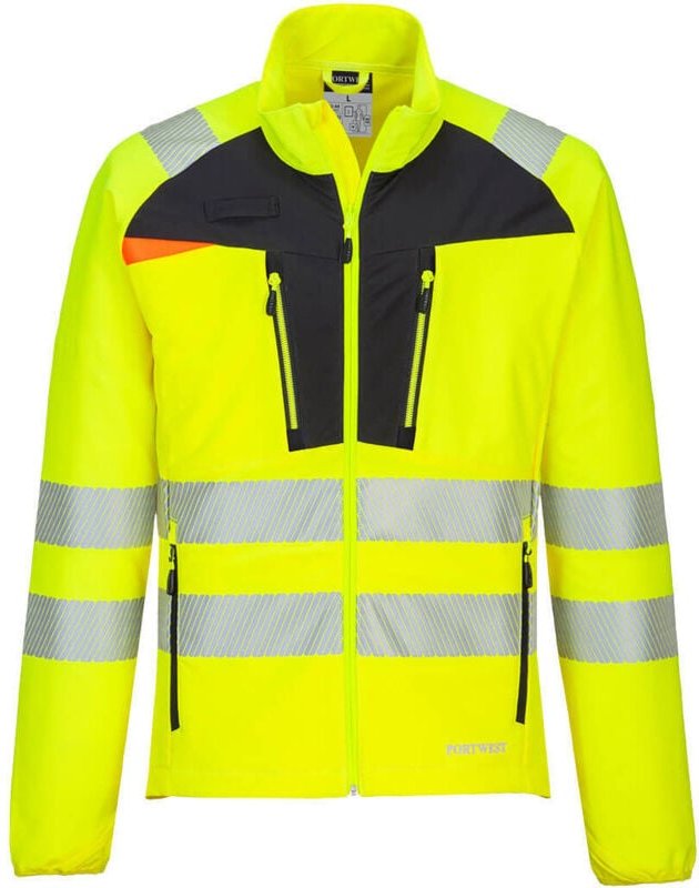 Unterziehweste mit Reißverschluss HV DX4 Gelb/Schwarz 3XL