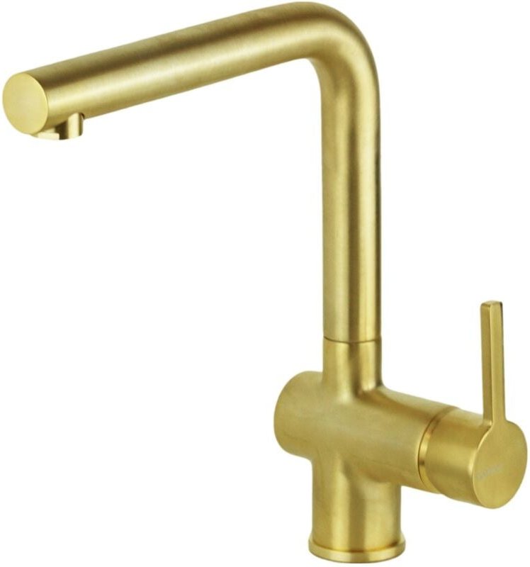 Gattoni Rubinetteria - Spültischmischer mit schwenkbarem Auslauf aus gebürstetes Gold Messing Gattoni PC0420.SG Gebürste...