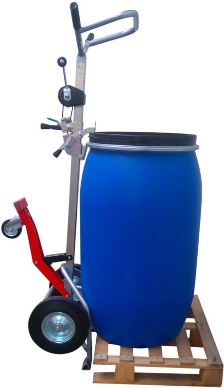 Manuvit Fasskarre für Metall- und Kunststofffässer mit vollständiger Öffnung und Winde Tragkraft 350kg