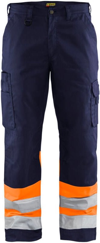 Thumbnail - Hochsichtbare Arbeitshose 1564 - Marine/Neonorange 3XL - FR(56) - SE(C62) - Normen