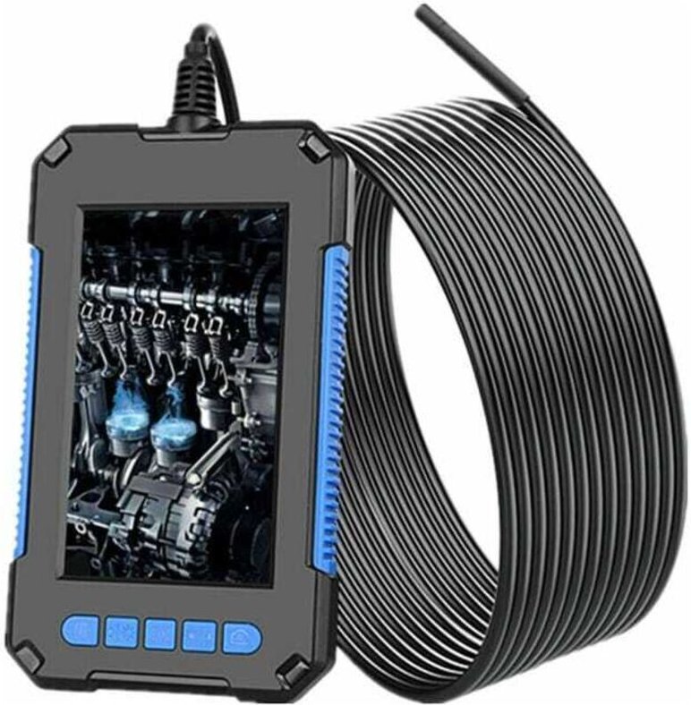 Industrie-Endoskop, 1080P HD-Kamera, 4,3-Zoll-Bildschirm, 5,5 mm wasserdichte Schlangenkamera, mit 6 LED-Leuchten, halbs...
