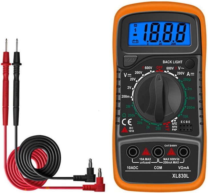 Rosemary - Digitalmultimeter XL830L Batterietester Batteriestrom Spannung ac dc Summer Transistor npn pnp Voltmeter Ampe...