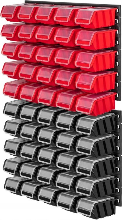 Werkstattwandregal, Wandplatten, 58 x 78 cm, Rot und Schwarz, 50 tlg. - Kadax