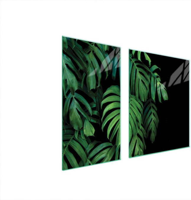 GLASSCHUTZPLATTE FÜR HERD 90x52 MONSTERA
