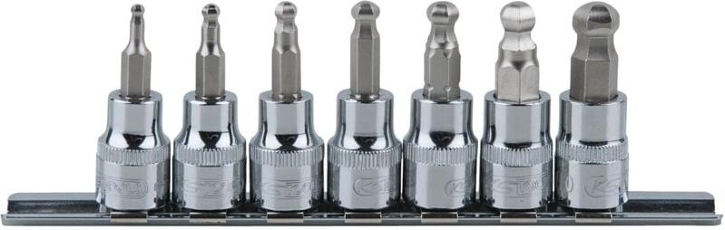 3/8' CHROMEplus Bit-Stecknuss-Satz Innen6kant, Kugelkopf, 7-tlg3-10mm