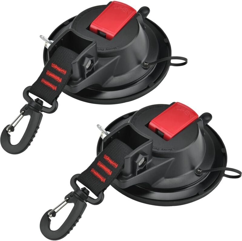2 Stück Saugnapf-Anker mit Spannhaken-Befestigung, Camping-Befestigungshaken, Markisen-Saugnapf-Befestigungshaken für Au...