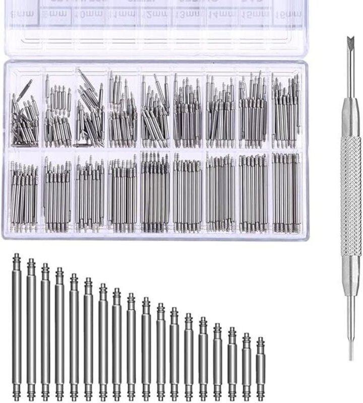 144-teilige Uhrenarmbandstifte, Uhrenarmband-Federstege, Uhrenstifte, Uhrenzubehör, Reparaturset für Uhrenarmbänder aus ...