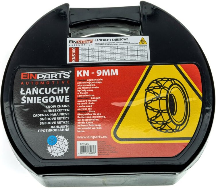 Schneeketten für Räder/Reifen 14-19 Zoll KNS100 Ö-Norm TÜV 9mm, 2 Stück