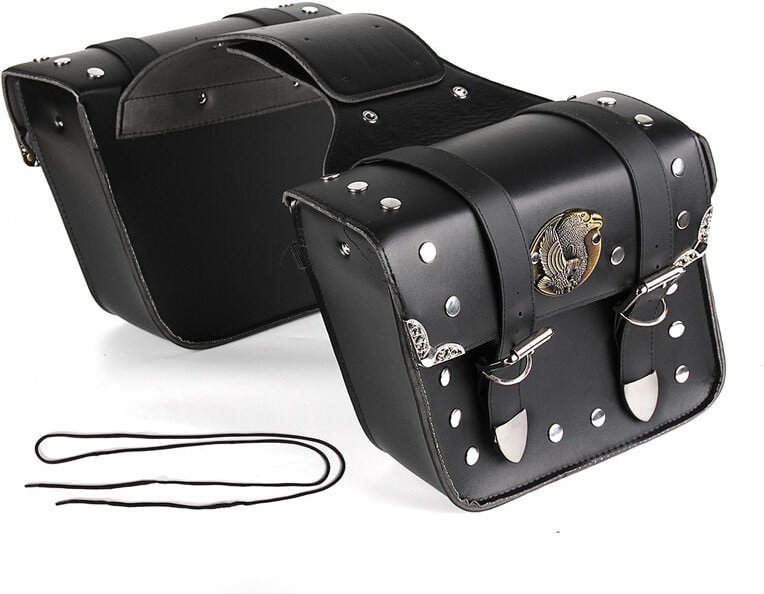 Schwarze PU-Leder-Motorrad-Satteltaschen-Satteltaschen-Sattel-Werkzeugtaschen-Beutel