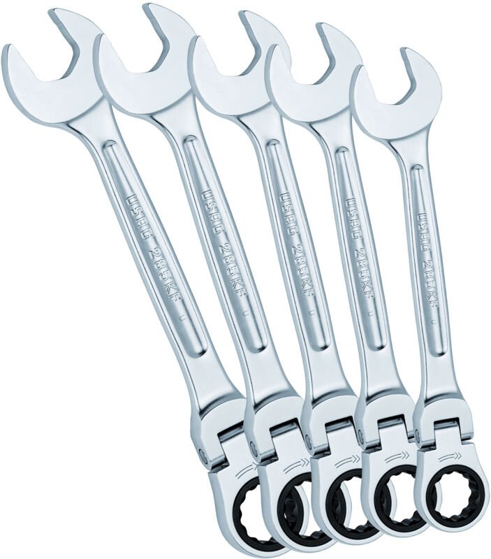 USAG 285 KF/SE5 Satz mit 5 Gelenk-Ratschen-Maulschlüsseln