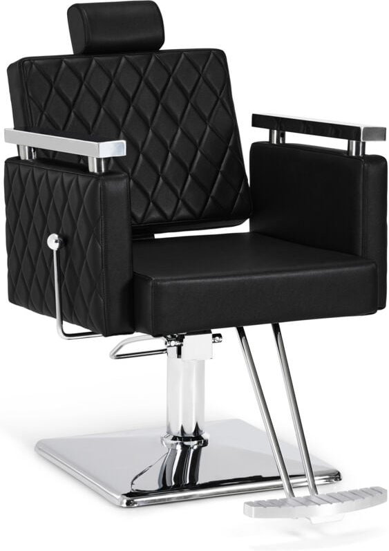 BarberPub Friseurstuhl mit Kopfstütze Kippbar, Friseurstühle mit Hydraulikpumpe 360° Drehbar, Friseureinrichtung Barber ...